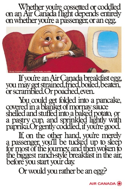 在加拿大航空的航班上